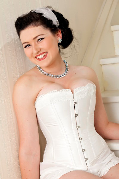 Silk ivory bridal corset